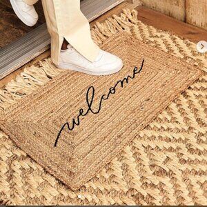 NWT Handwoven Jute Welcome Mat